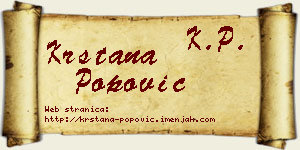 Krstana Popović vizit kartica